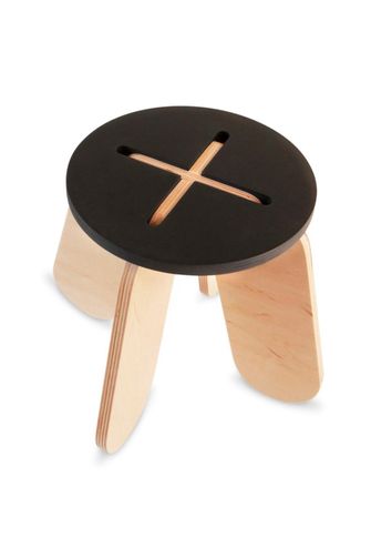 Detský drevený stolček X tmavošedý