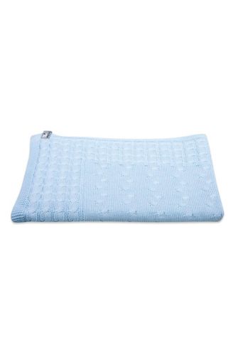 Pletená deka CABLE modrá